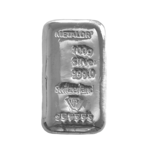 100g Silver Bar Metalor