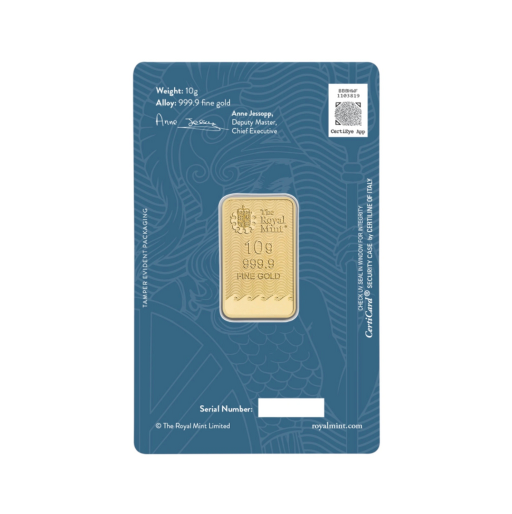 10g Gold Britannia Minted Bar (Brand New)