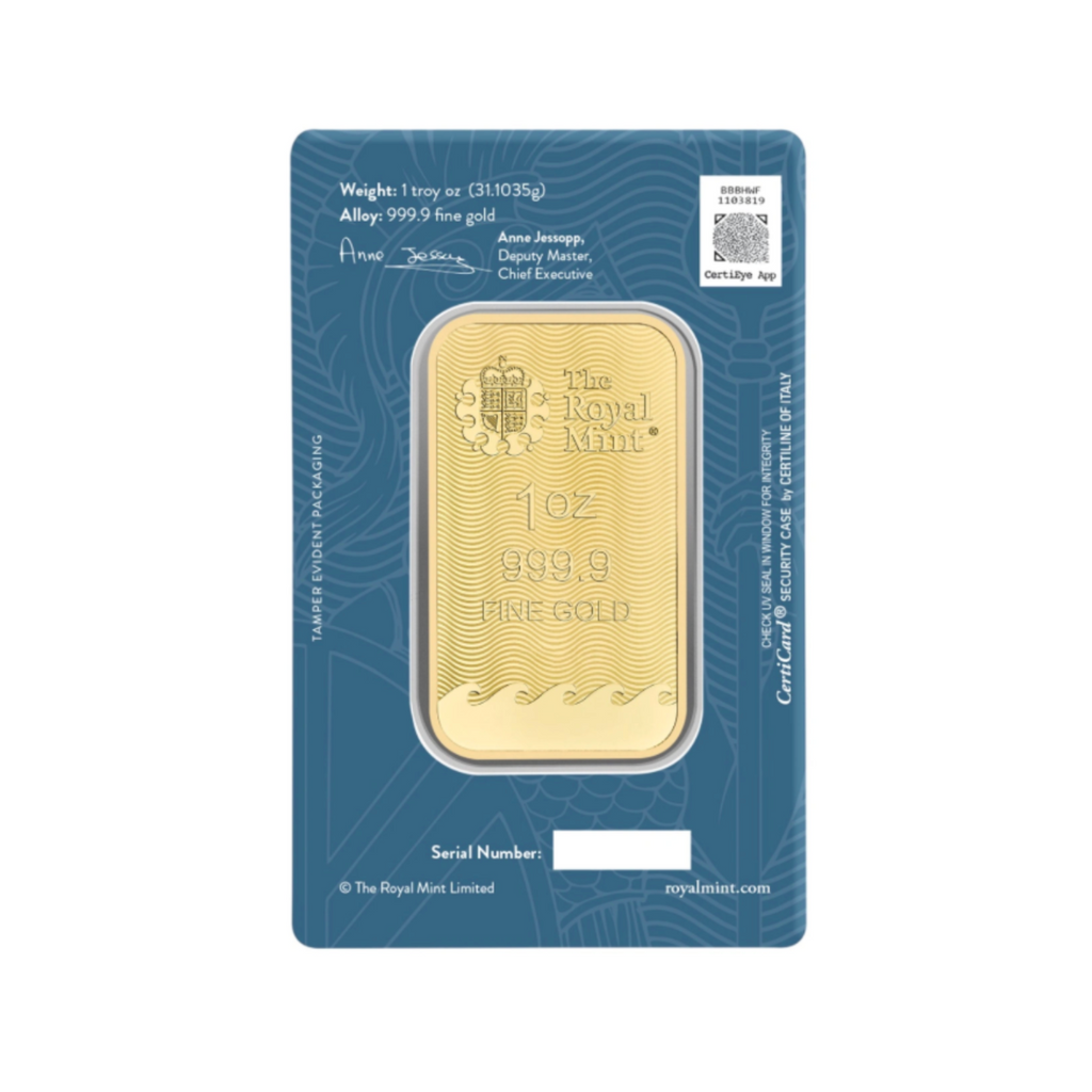 1oz Gold Britannia Minted Bar (Brand New)